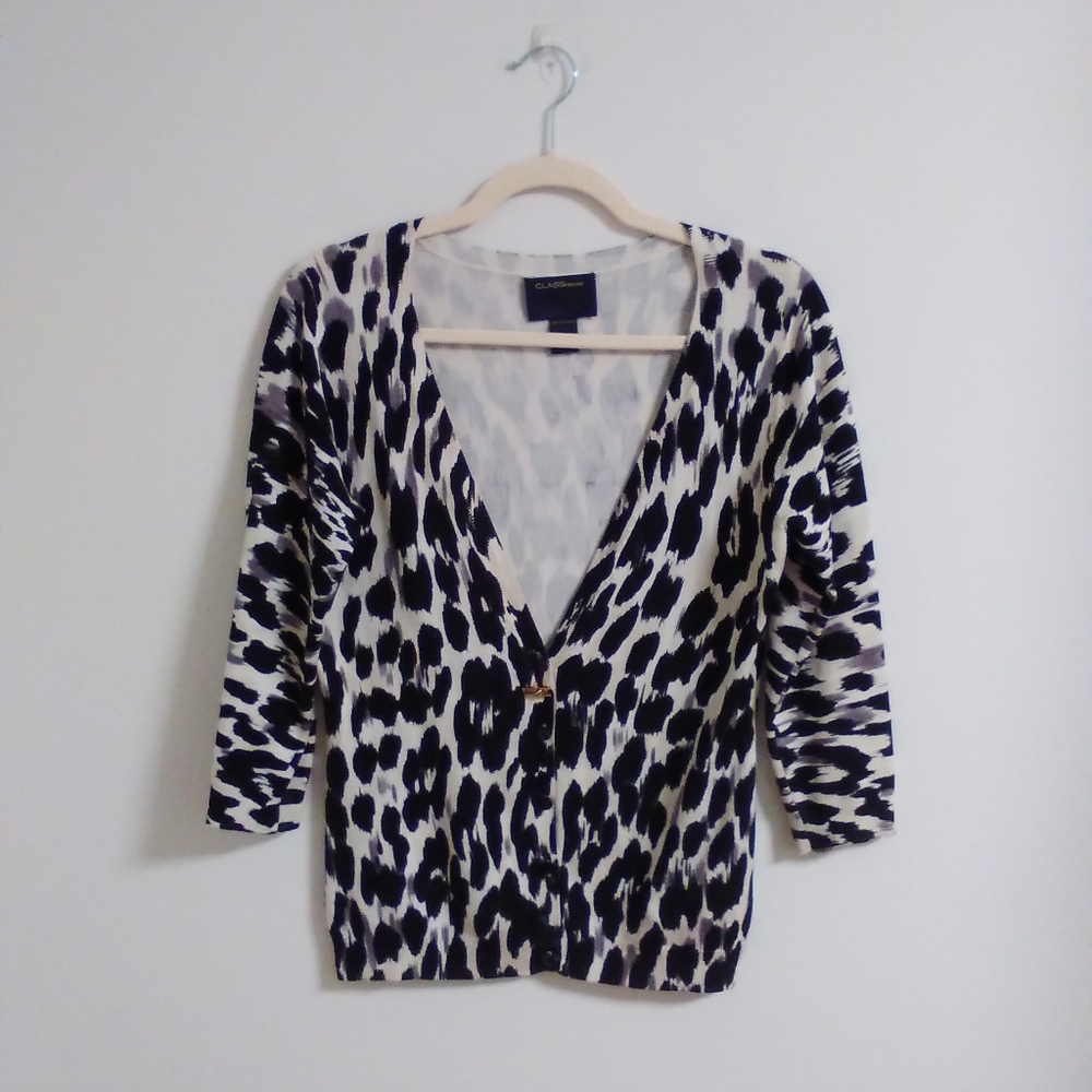 Class Roberto Cavalli Black and White Patterned Cardigan
